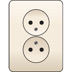 Dubbel tweepolig stopcontact zonder aarding, volledig apparaat incl. a